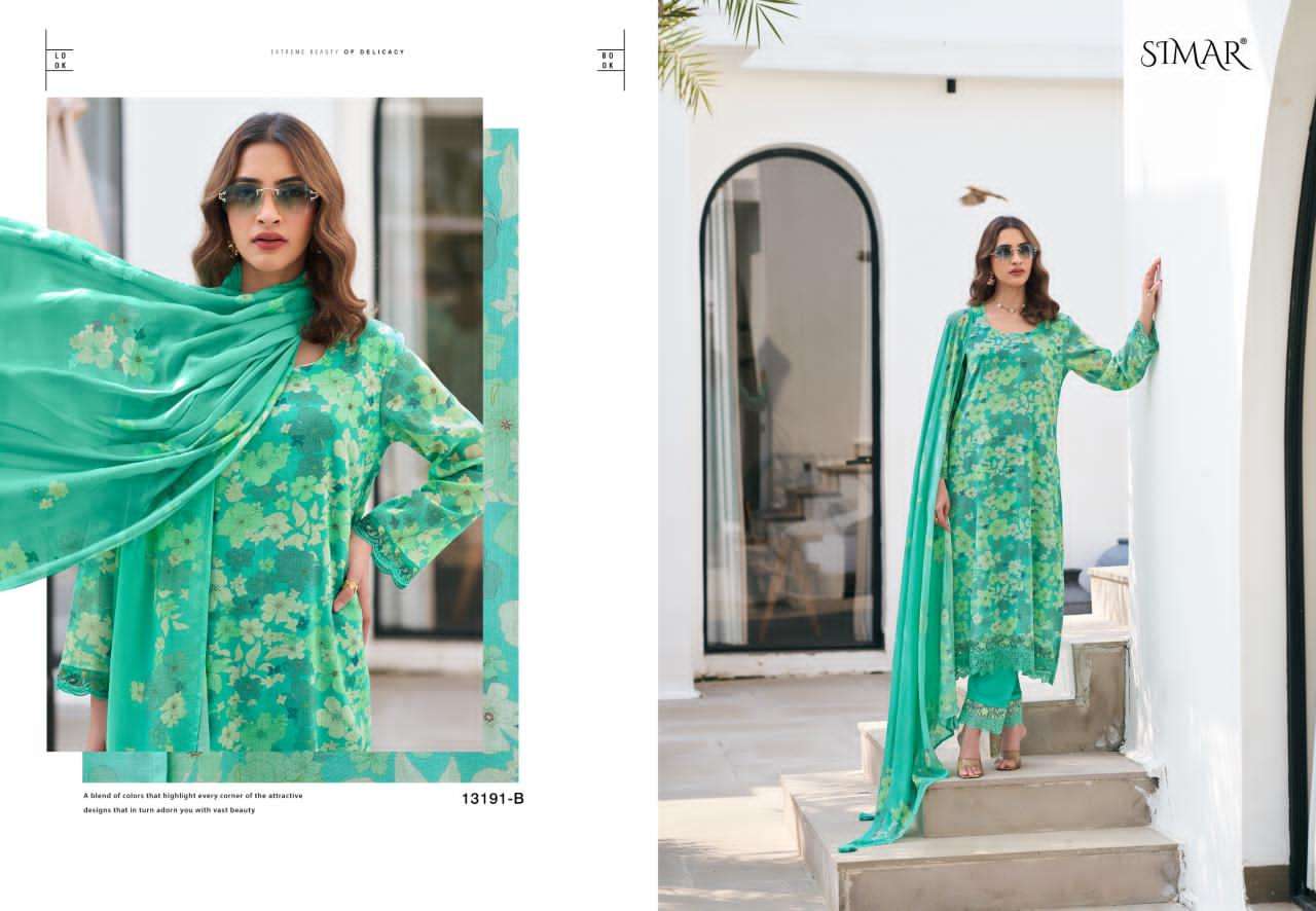 Glossy The Flower Story Muslin Dress Material Wholesale - Amrah Wholesale