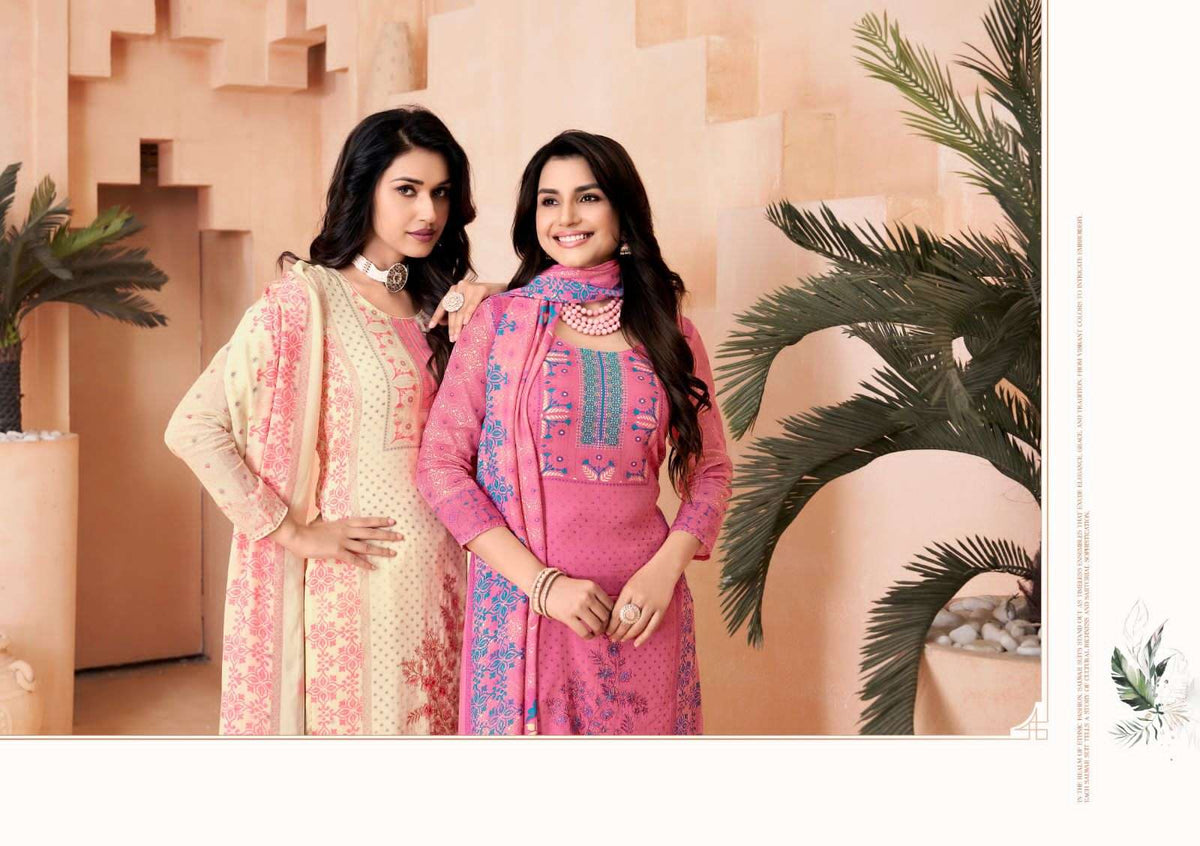 Glossy Simar Gauri Muslin Dress Material - Amrah Wholesale