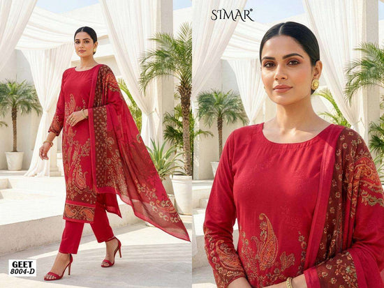 Glossy Simar Geet Pure Lawn Cotton Dress Material