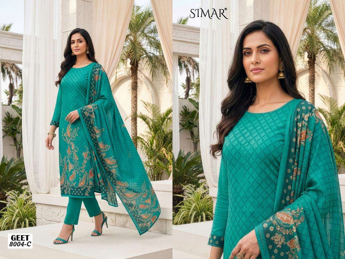 Glossy Simar Geet Pure Lawn Cotton Dress Material