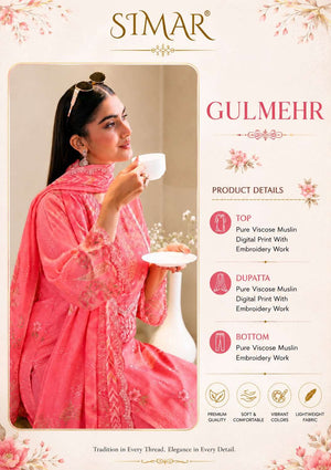 Glossy Gulmehr Premium Muslin Silk Dress Material