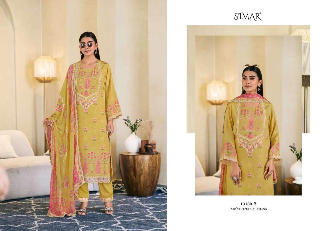 Glossy Gulmehr Premium Muslin Silk Dress Material