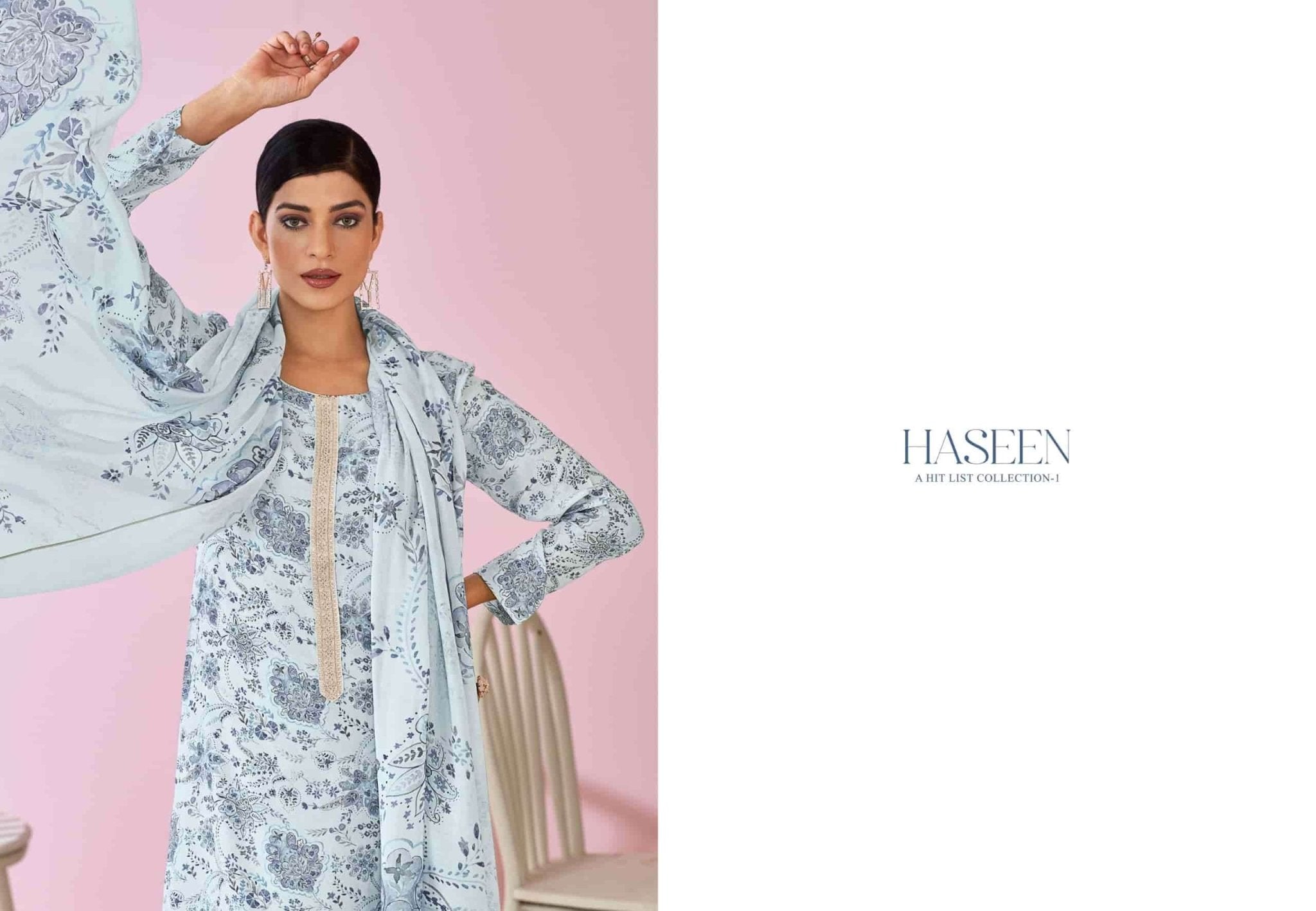 Glossy Haseen A Hit List Collection Vol 1 Pure Viscose Muslin Dress Material - Amrah Wholesale
