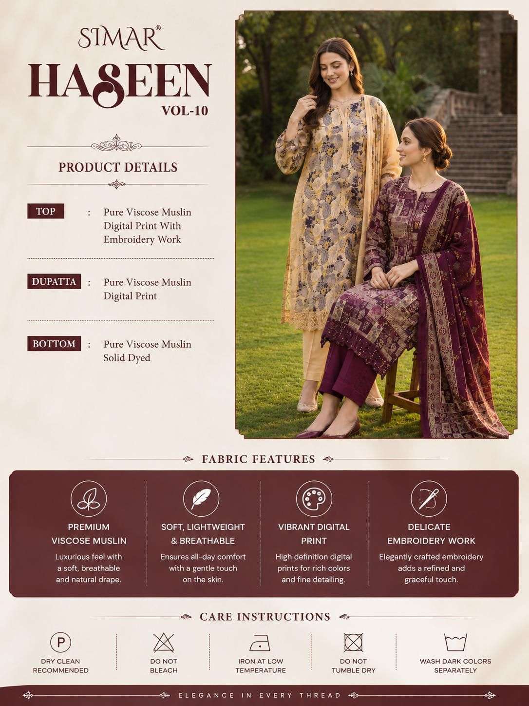 Glossy Haseen Vol 10 Pure Viscose Muslin Dress Material
