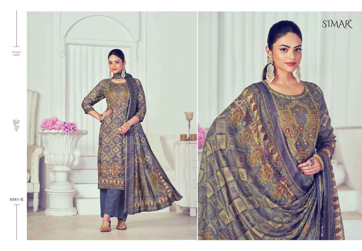 Glossy Humpreet 4561 Fancy Silk Dress Material Wholesale Price Surat - Amrah Wholesale
