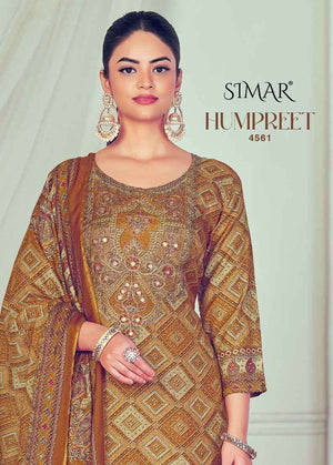Glossy Humpreet 4561 Fancy Silk Dress Material Wholesale Price Surat