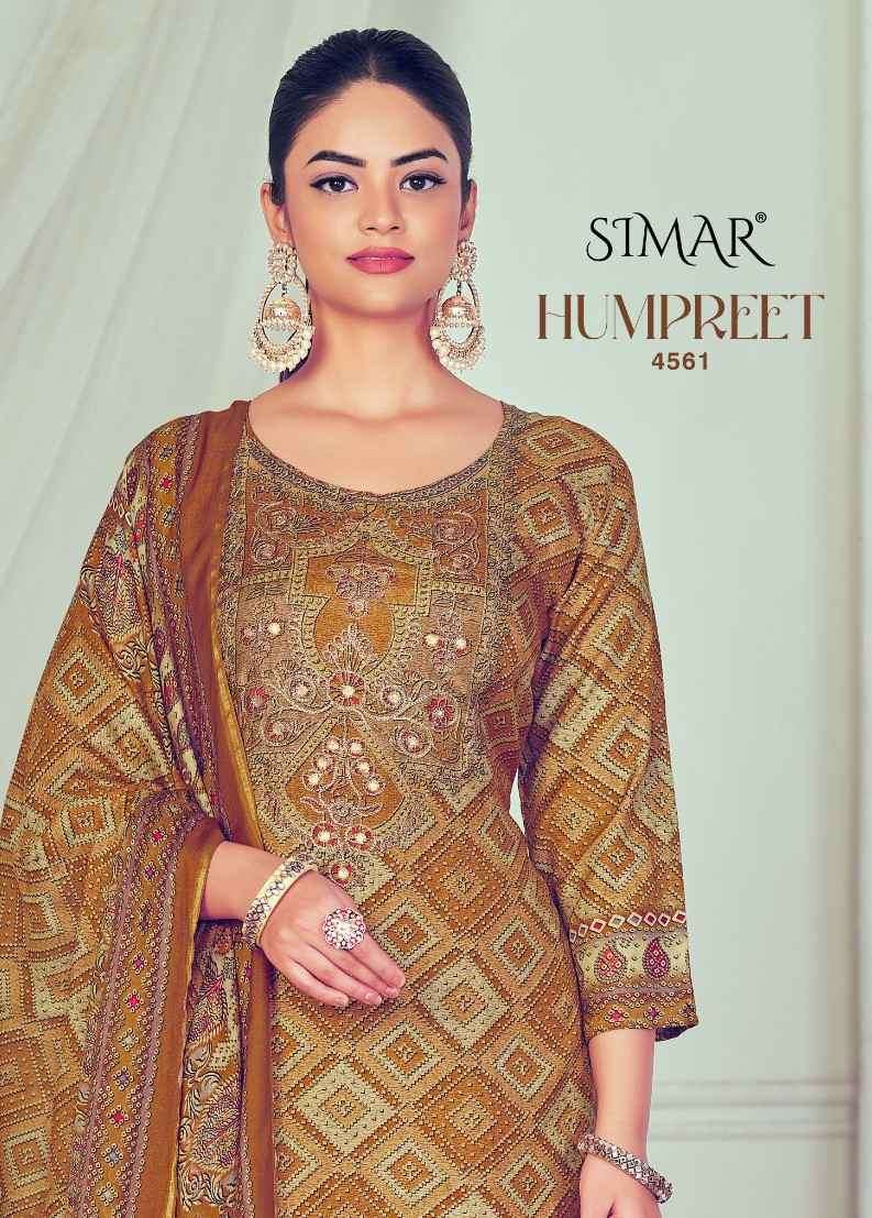 Glossy Humpreet 4561 Fancy Silk Dress Material Wholesale Price Surat