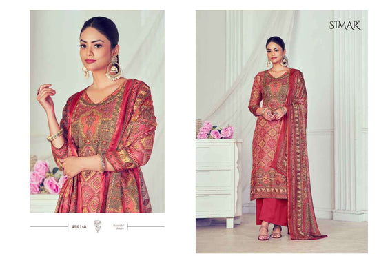 Glossy Humpreet 4561 Fancy Silk Dress Material Wholesale Price Surat