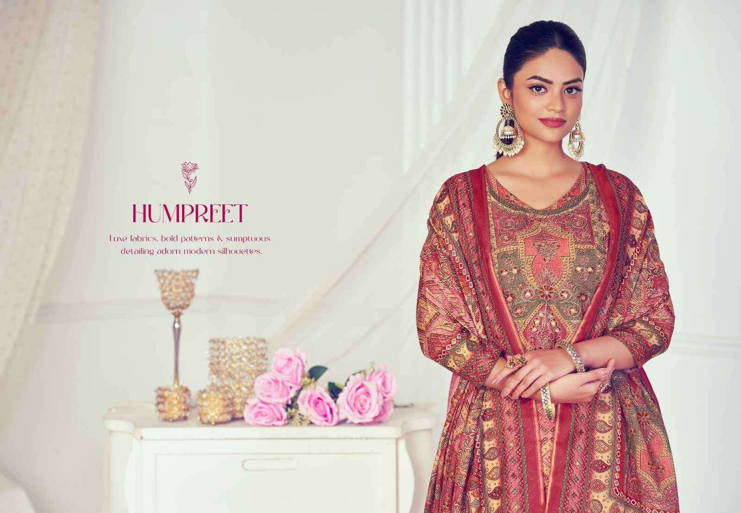 Glossy Humpreet 4561 Fancy Silk Dress Material Wholesale Price Surat