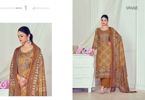 Glossy Humpreet 4561 Fancy Silk Dress Material Wholesale Price Surat