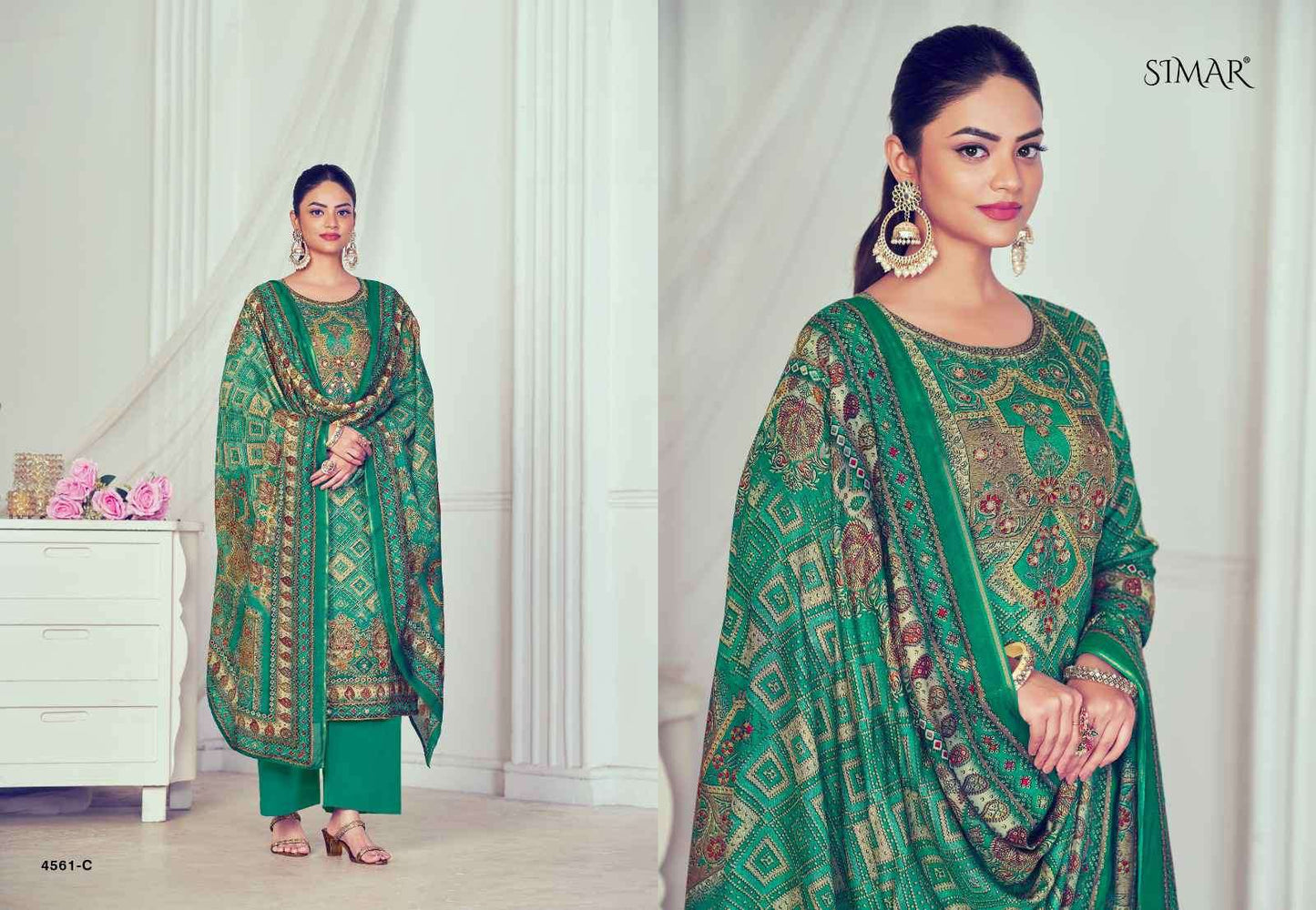Glossy Humpreet 4561 Fancy Silk Dress Material Wholesale Price Surat