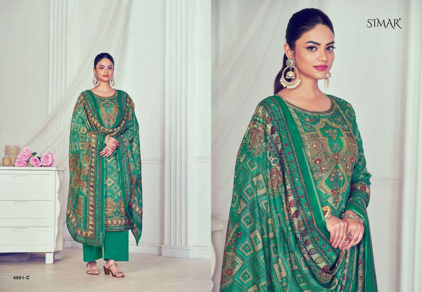Glossy Humpreet 4561 Fancy Silk Dress Material Wholesale Price Surat