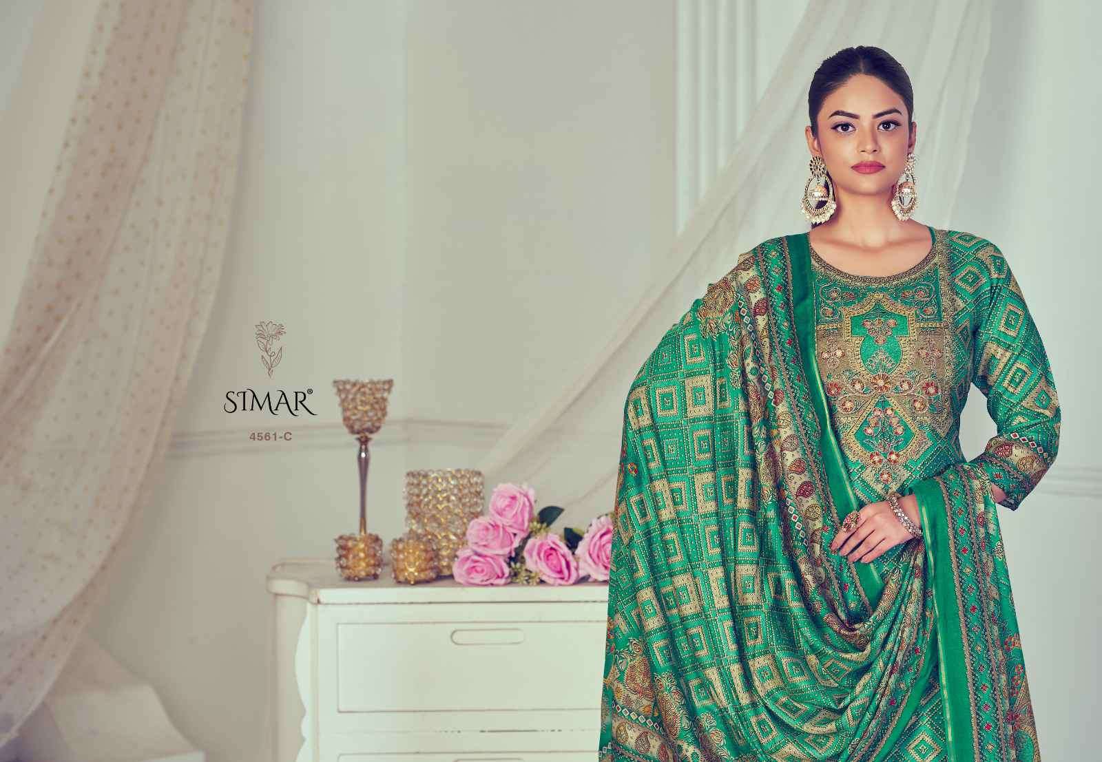 Glossy Humpreet 4561 Fancy Silk Dress Material Wholesale Price Surat