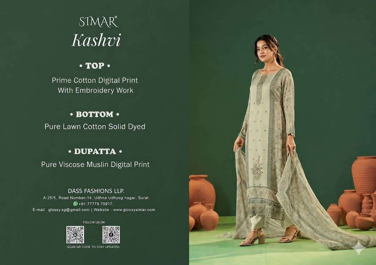Glossy Kashvi Pure Cotton Dress Material - Amrah Wholesale