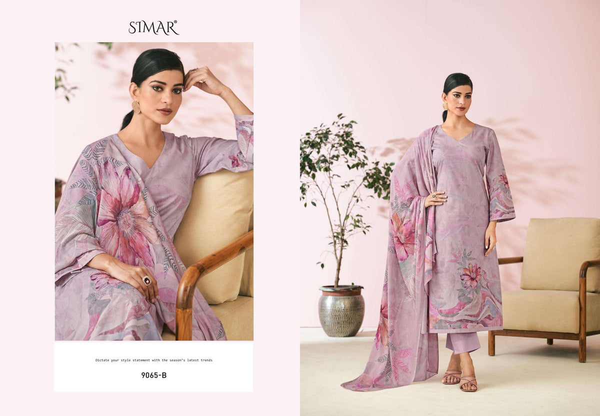 Glossy Kayaa Pure Lawn Cotton Digital Print Dress Material - Amrah Wholesale