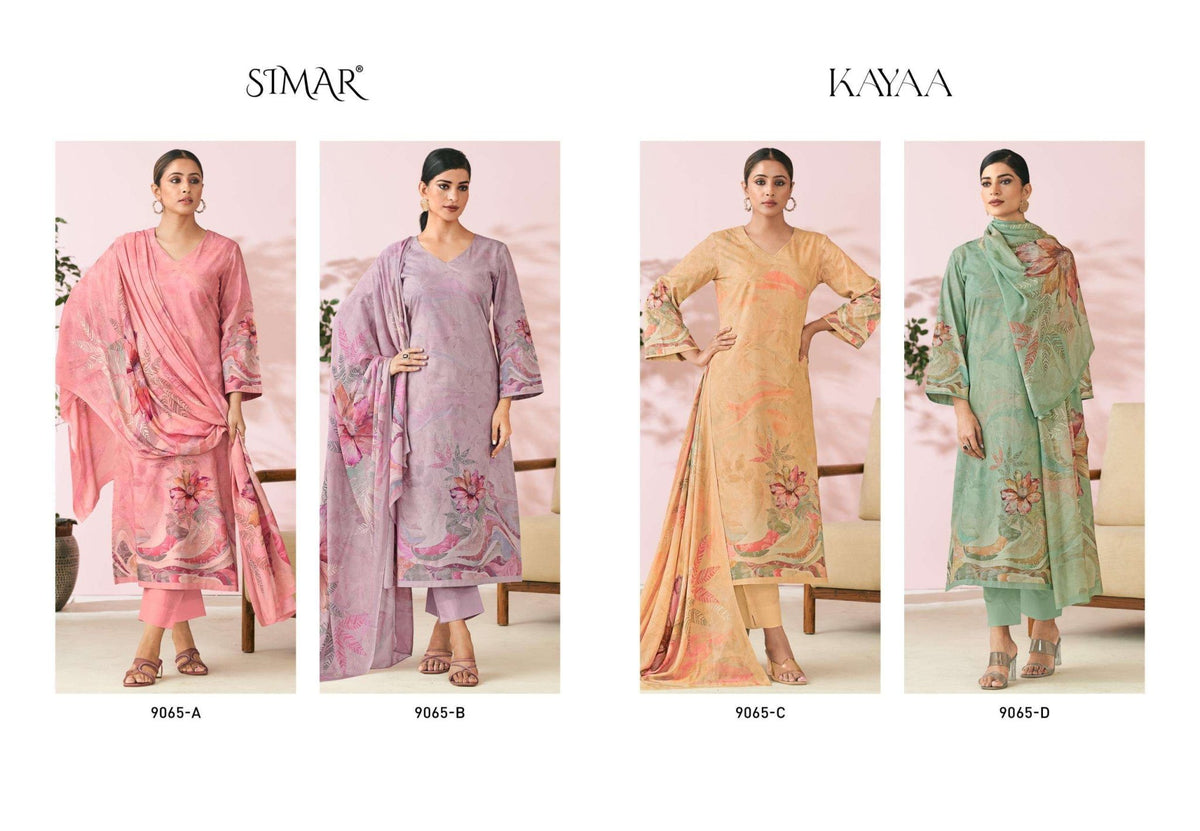 Glossy Kayaa Pure Lawn Cotton Digital Print Dress Material - Amrah Wholesale