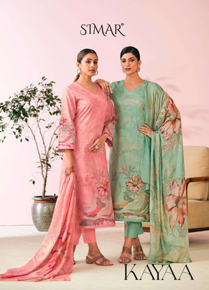 Glossy Kayaa Pure Lawn Cotton Digital Print Dress Material - Amrah Wholesale