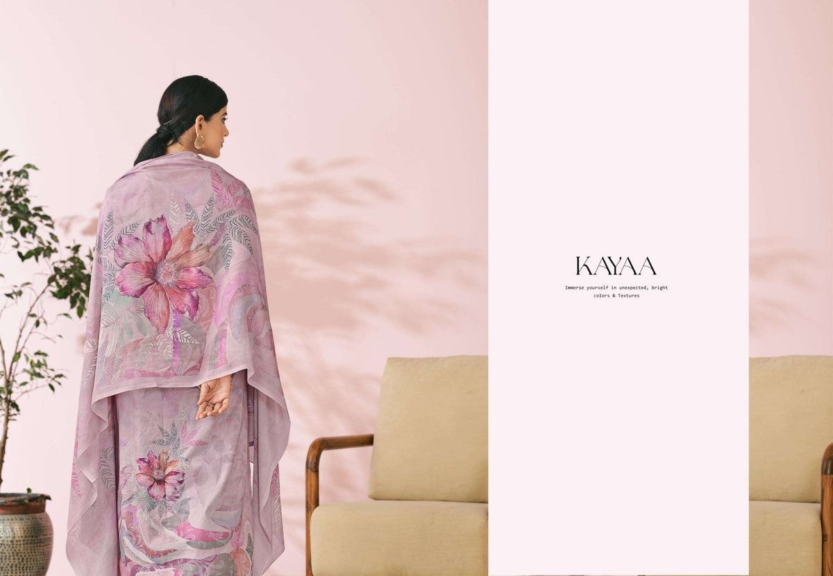 Glossy Kayaa Pure Lawn Cotton Digital Print Dress Material - Amrah Wholesale