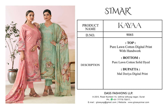 Glossy Kayaa Pure Lawn Cotton Digital Print Dress Material - Amrah Wholesale