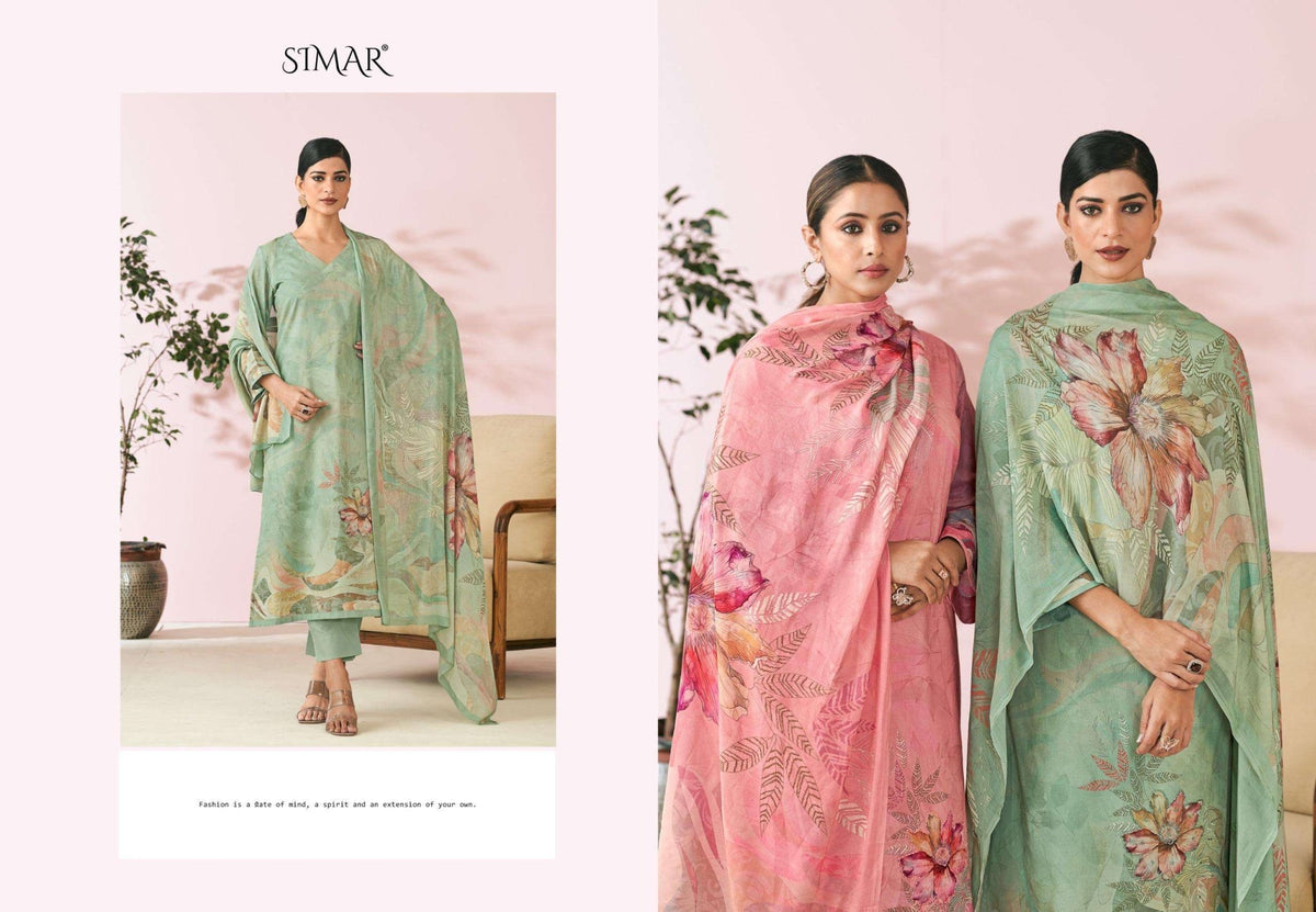 Glossy Kayaa Pure Lawn Cotton Digital Print Dress Material - Amrah Wholesale