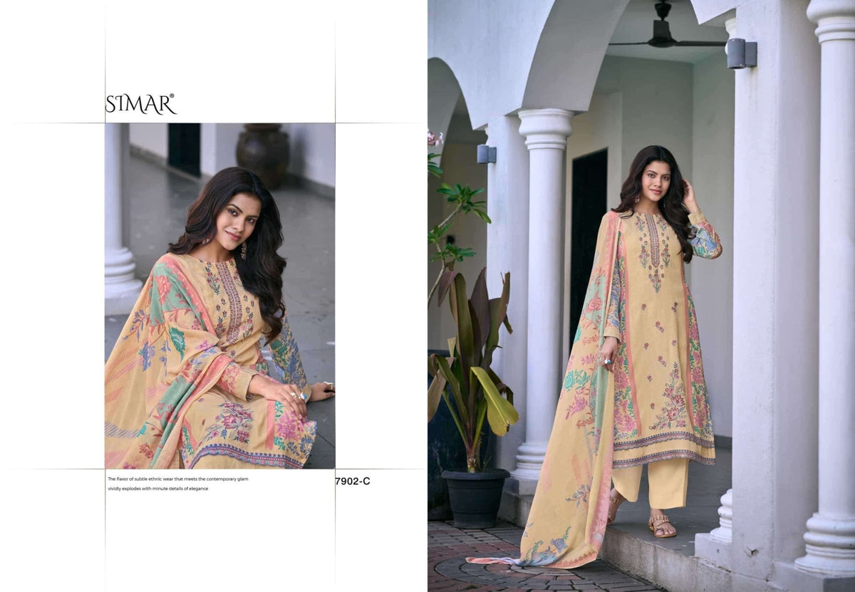 Glossy Minaaz Pure Viscose Muslin Salwar Suit Wholesale Catalogue - Amrah Wholesale