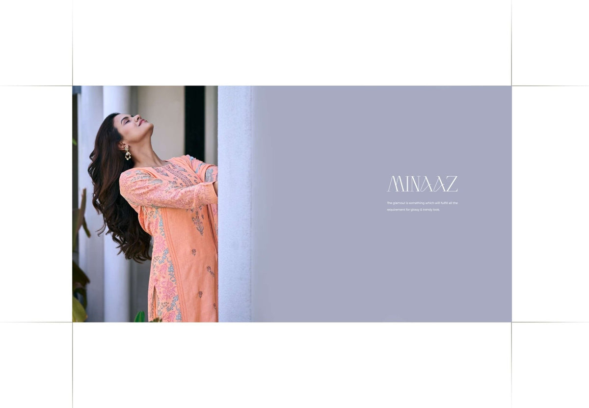 Glossy Minaaz Pure Viscose Muslin Salwar Suit Wholesale Catalogue - Amrah Wholesale