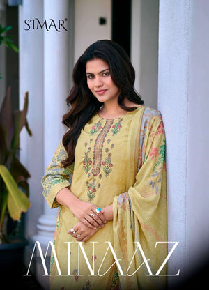 Glossy Minaaz Pure Viscose Muslin Salwar Suit Wholesale Catalogue - Amrah Wholesale