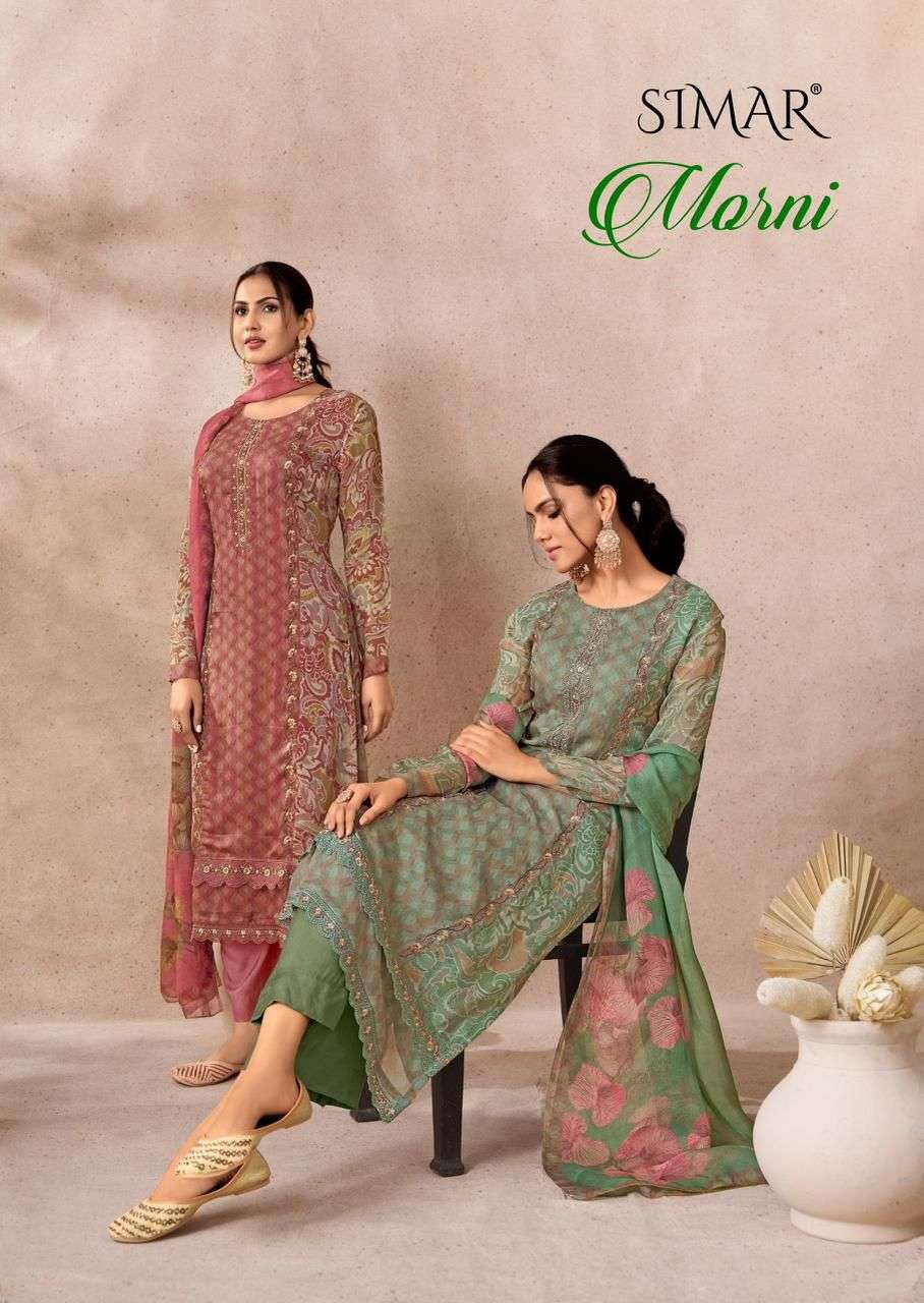 Glossy Morni Lawn Cotton Dress Material - Amrah Wholesale