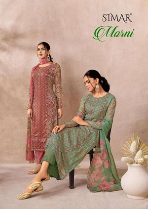 Glossy Morni Lawn Cotton Dress Material - Amrah Wholesale