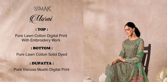 Glossy Morni Lawn Cotton Dress Material - Amrah Wholesale