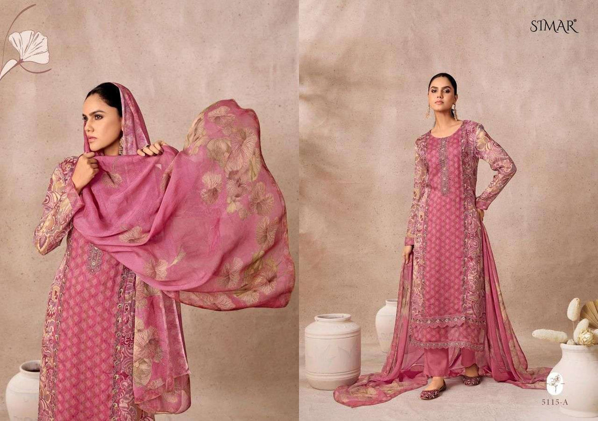 Glossy Morni Lawn Cotton Dress Material - Amrah Wholesale