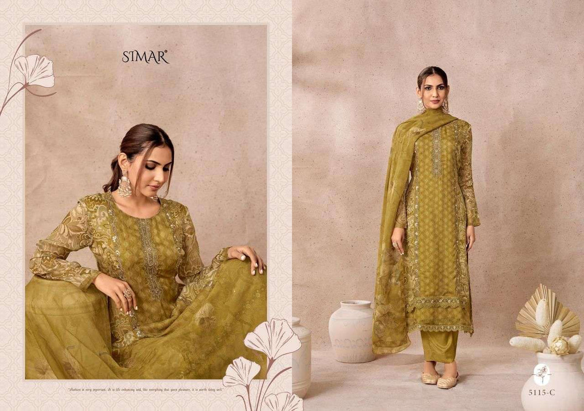 Glossy Morni Lawn Cotton Dress Material - Amrah Wholesale