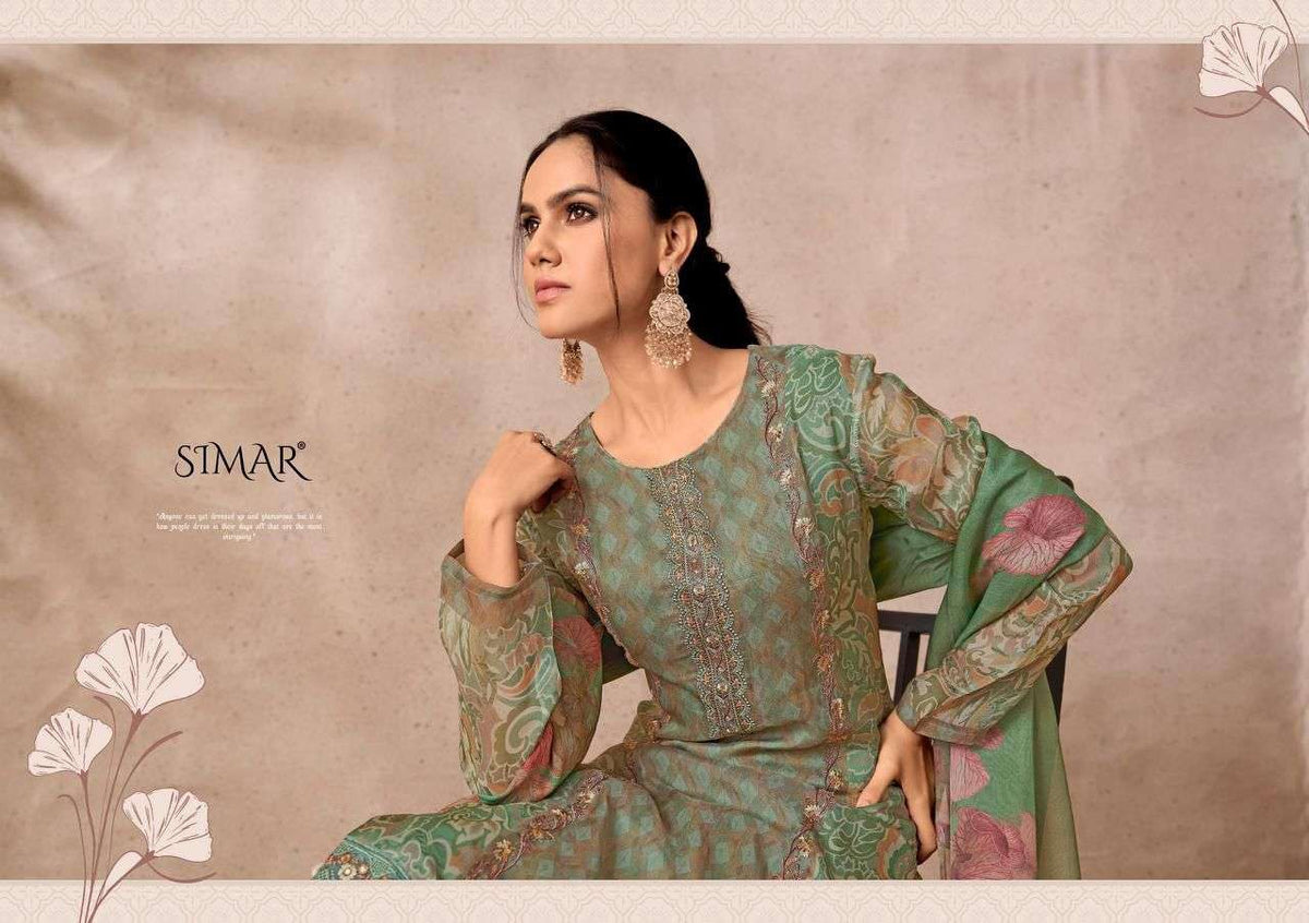 Glossy Morni Lawn Cotton Dress Material - Amrah Wholesale