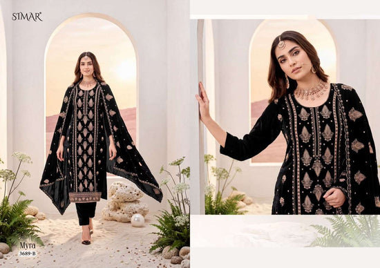 Glossy Simar Myra 3689 Premium Style Velvet Dress Material
