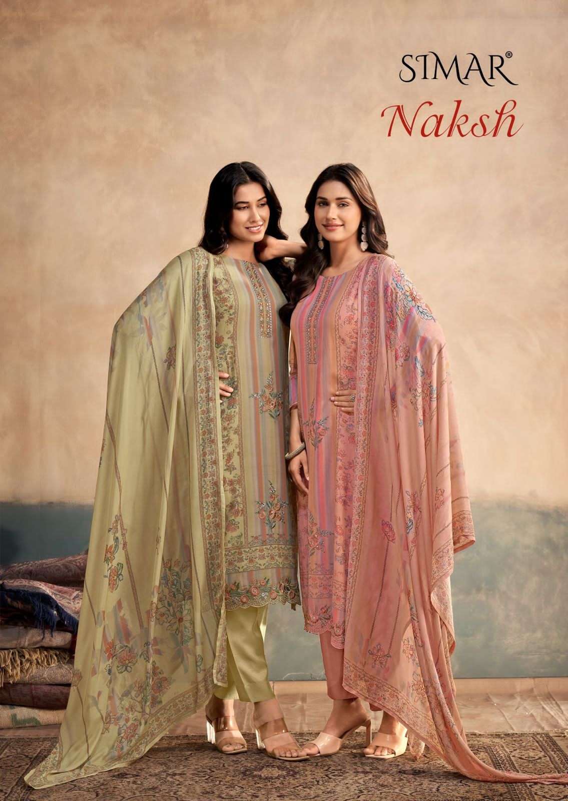 Glossy Naksh Premium Muslin Dress Material - Amrah Wholesale