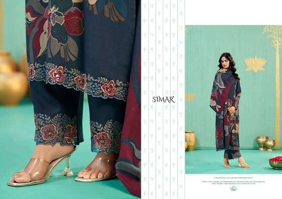 Glossy Peacock Pashmina Digital Printed Dress Material