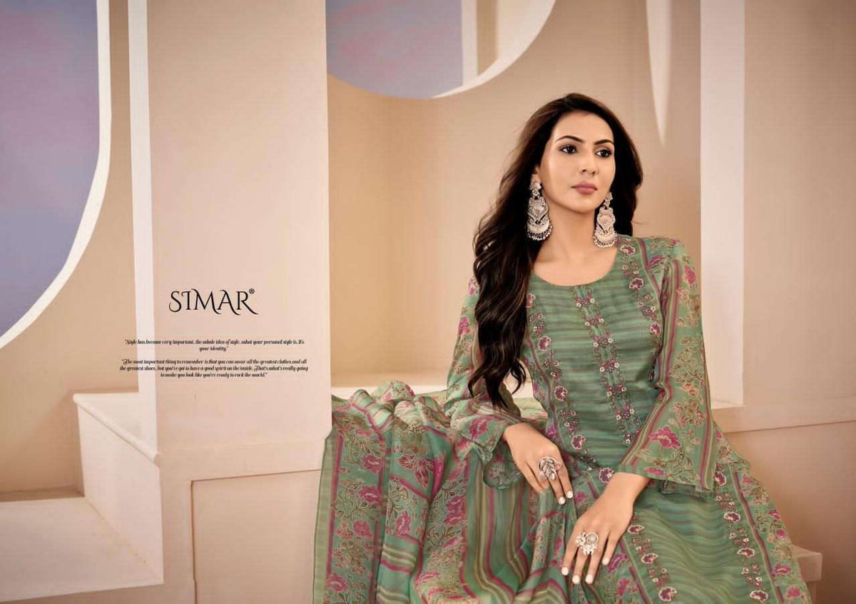 Glossy Qirat Pure Lawn Cotton Dress Material - Amrah Wholesale