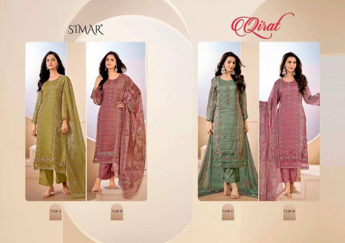 Glossy Qirat Pure Lawn Cotton Dress Material - Amrah Wholesale