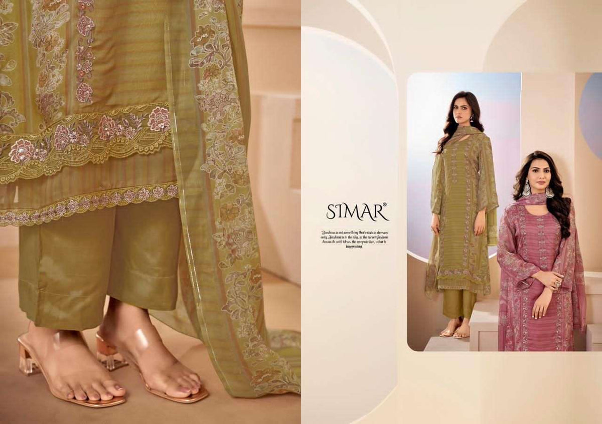 Glossy Qirat Pure Lawn Cotton Dress Material - Amrah Wholesale