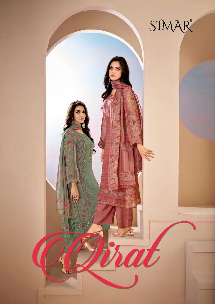 Glossy Qirat Pure Lawn Cotton Dress Material - Amrah Wholesale