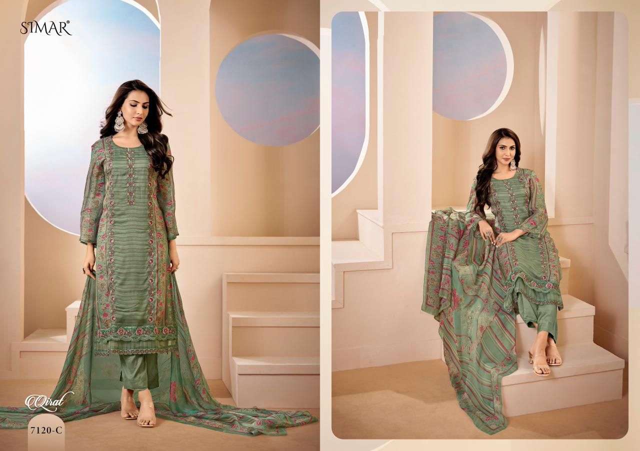 Glossy Qirat Pure Lawn Cotton Dress Material - Amrah Wholesale