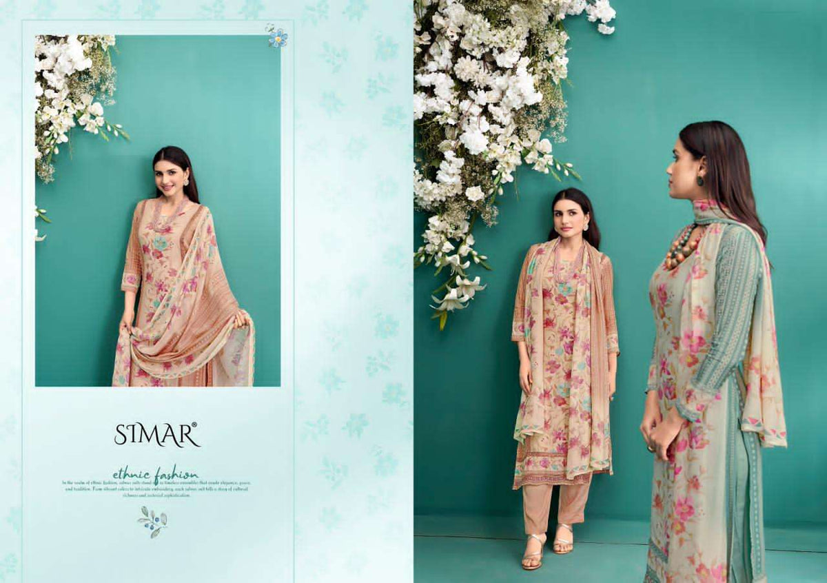 Glossy Queens Pure Viscose Muslin Dress Material - Amrah Wholesale