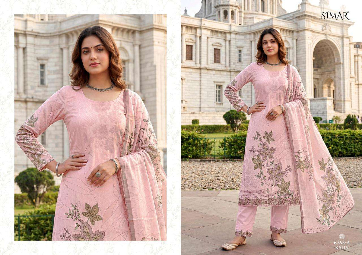 Glossy Simar Raha Cotton Dress Material - Amrah Wholesale