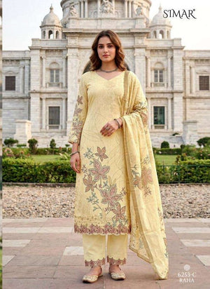 Glossy Simar Raha Cotton Dress Material - Amrah Wholesale