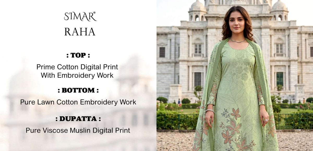 Glossy Simar Raha Cotton Dress Material - Amrah Wholesale