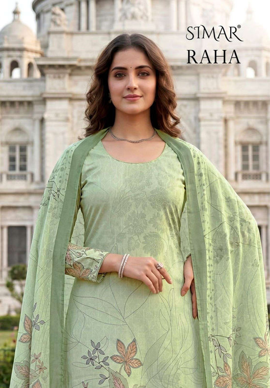 Glossy Simar Raha Cotton Dress Material - Amrah Wholesale