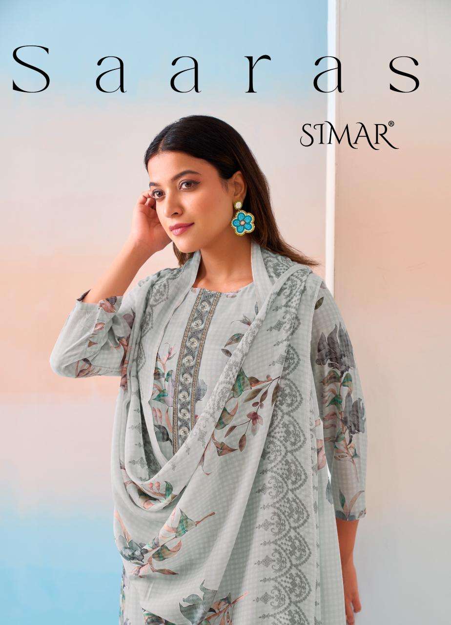 Glossy Saaras Pure Viscose Muslin Digital Printed Dress Material