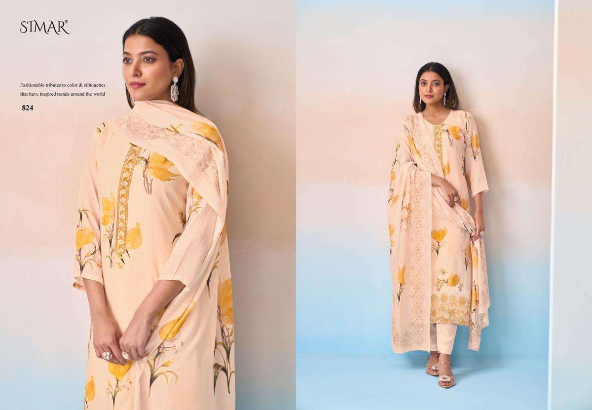 Glossy Saaras Pure Viscose Muslin Digital Printed Dress Material