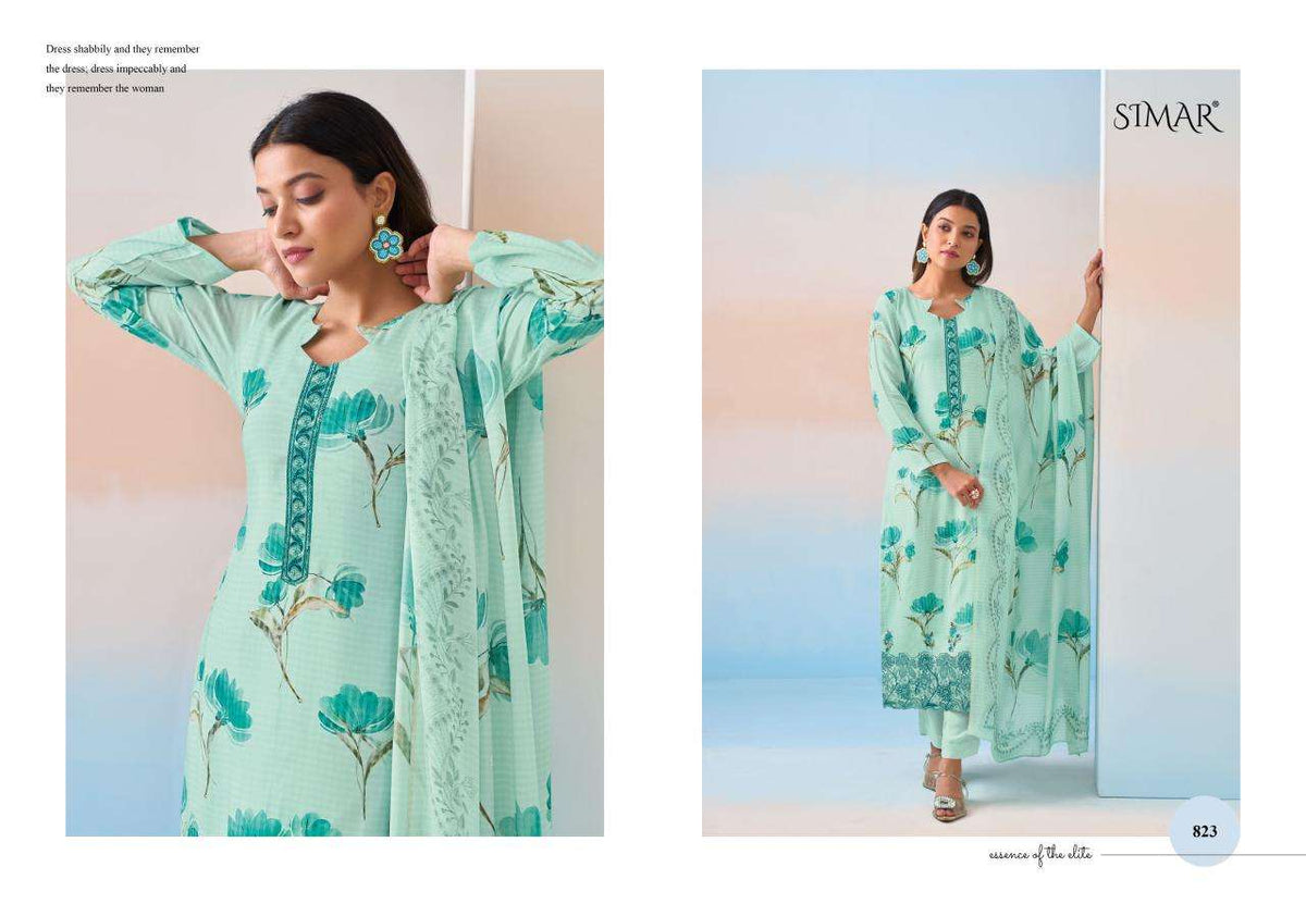 Glossy Saaras Pure Viscose Muslin Digital Printed Dress Material