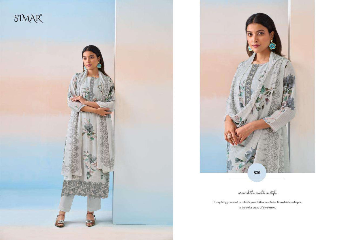 Glossy Saaras Pure Viscose Muslin Digital Printed Dress Material